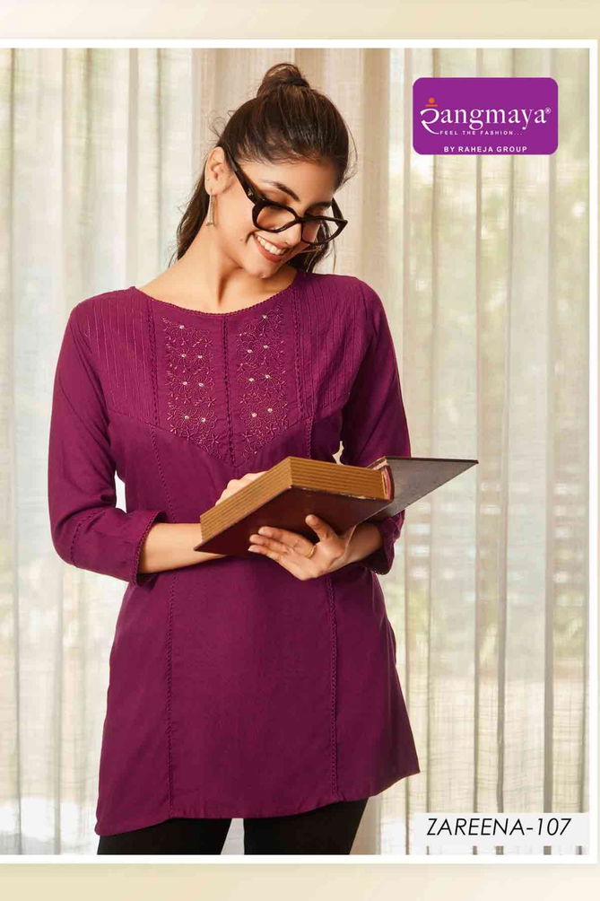 Zareena By Rangmaya Rayon Tunic Ladies Top Wholesalers In Delhi